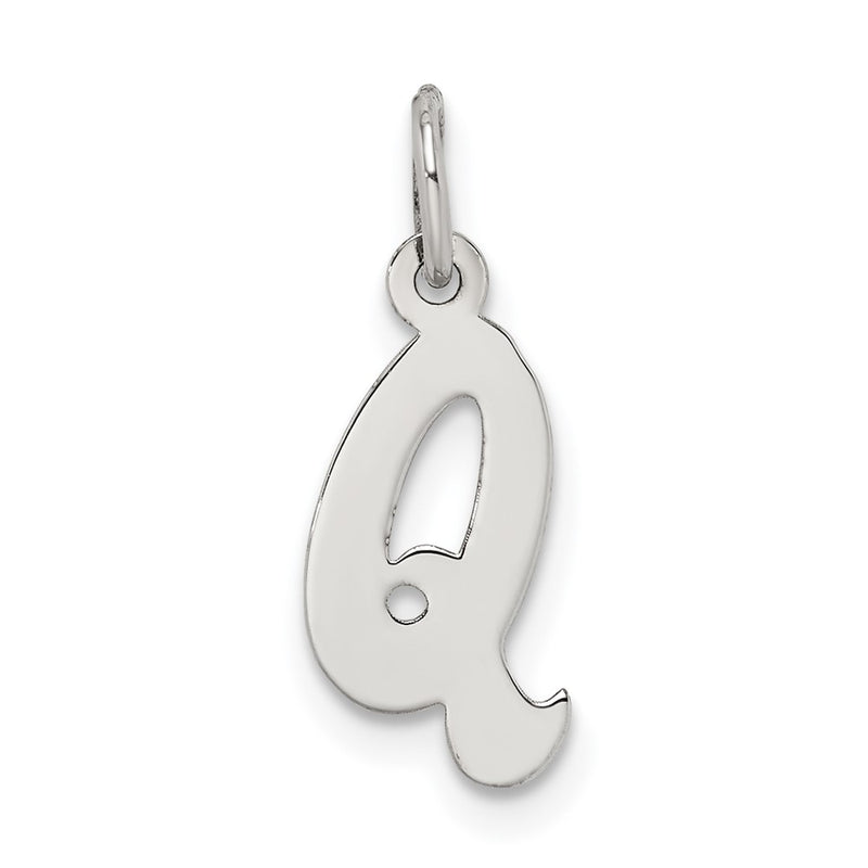 Sterling Silver Rhodium-Plated Letter Q Initial Charm