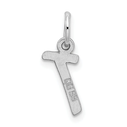 Sterling Silver Rhodium-Plated Letter T Initial Charm