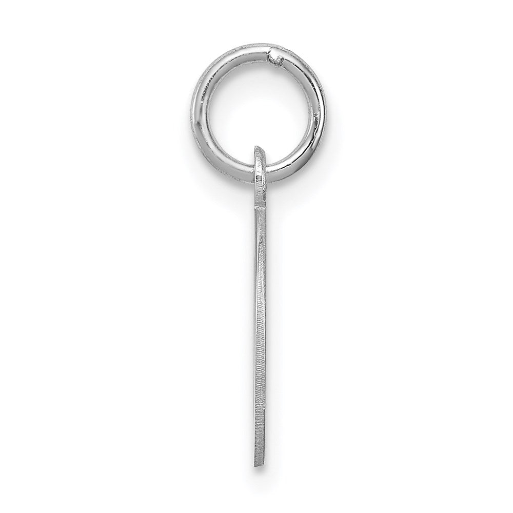Sterling Silver Rhodium-Plated Block Letter D Initial Charm