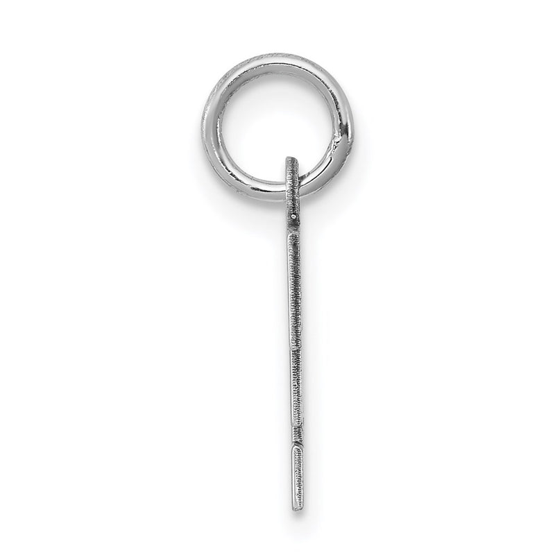 Sterling Silver Rhodium-Plated Block Letter F Initial Charm
