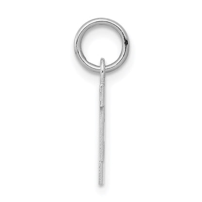 Sterling Silver Rhodium-Plated Block Letter H Initial Charm