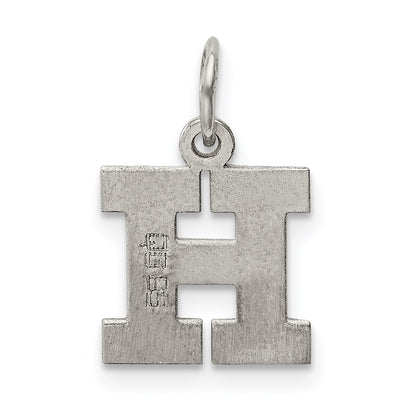 Sterling Silver Rhodium-Plated Block Letter H Initial Charm
