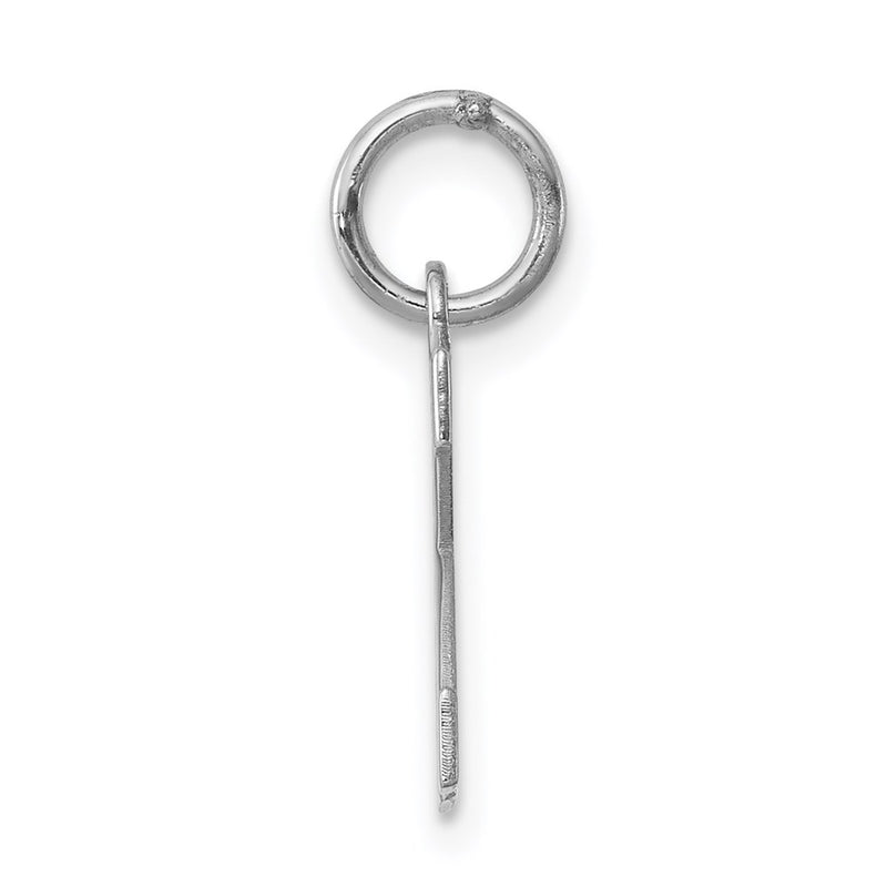 Sterling Silver Rhodium-Plated Block Letter K Initial Charm