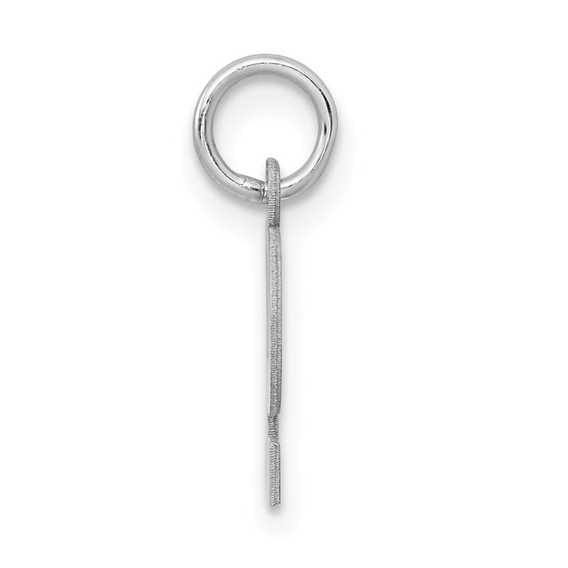 Sterling Silver Rhodium-Plated Block Letter P Initial Charm
