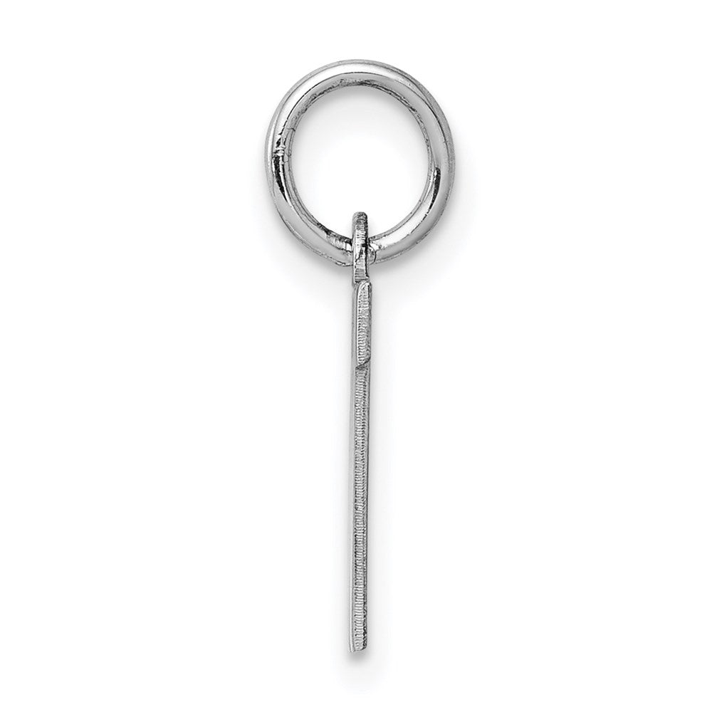 Sterling Silver Rhodium-Plated Block Letter W Initial Charm
