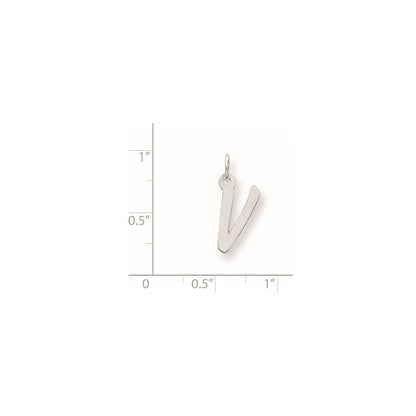 Sterling Silver Medium Initial V Charm