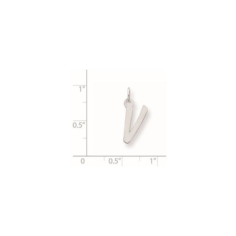 Sterling Silver Medium Initial V Charm