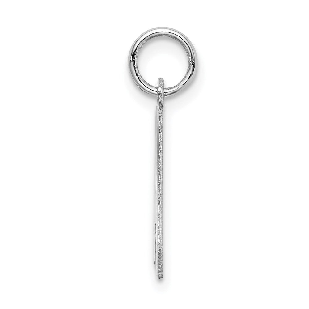 Sterling Silver Rhodium-Plated Block Letter A Initial Charm