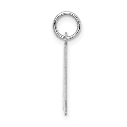 Sterling Silver Rhodium-Plated Block Letter A Initial Charm