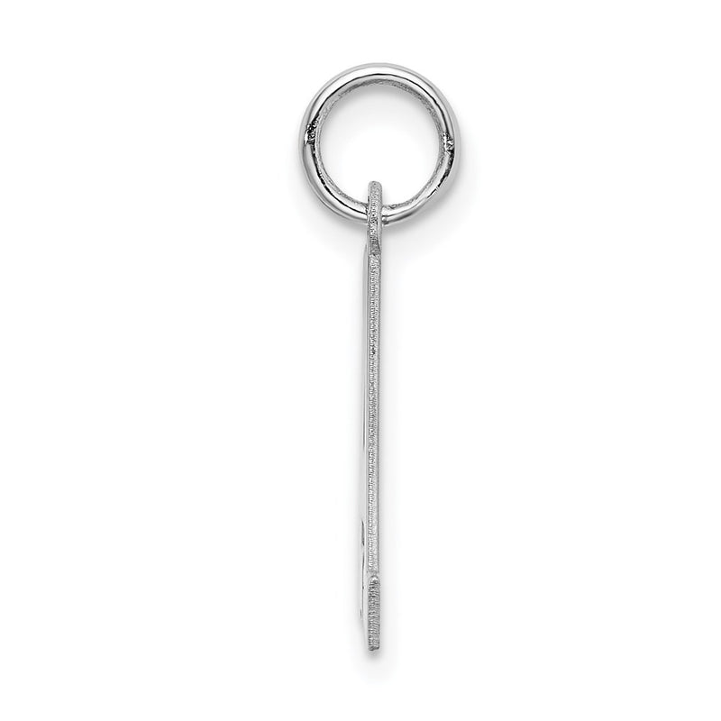 Sterling Silver Rhodium-Plated Block Letter A Initial Charm