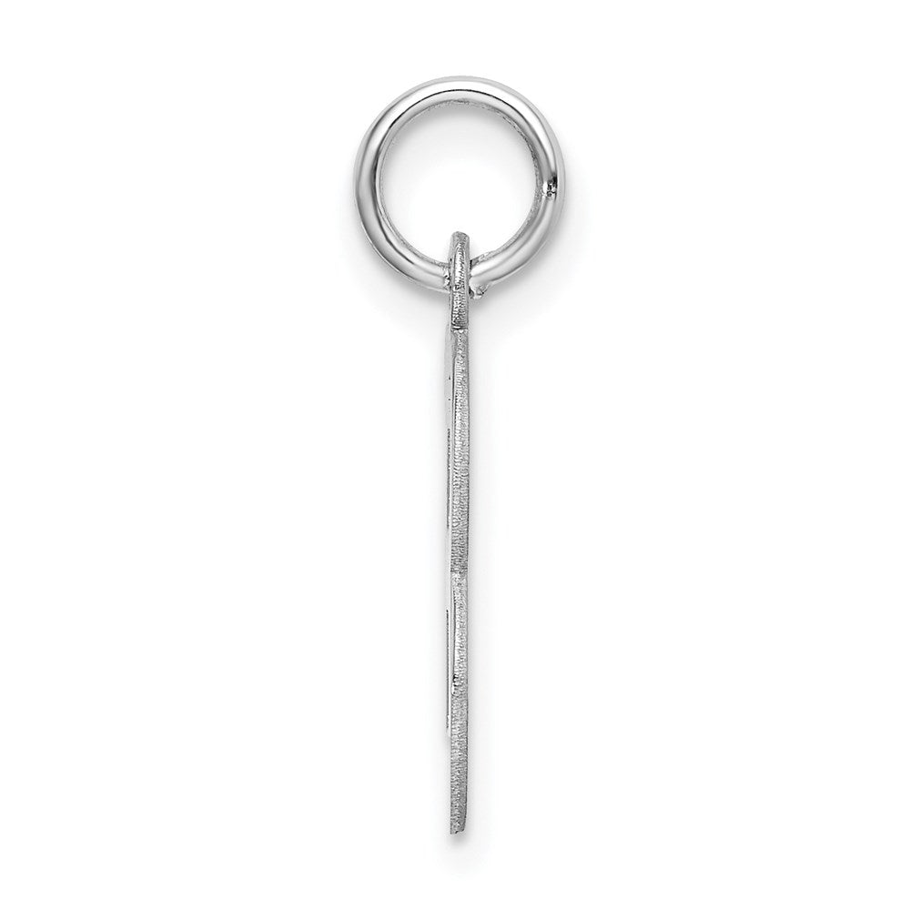 Sterling Silver Rhodium-Plated Block Letter B Initial Charm