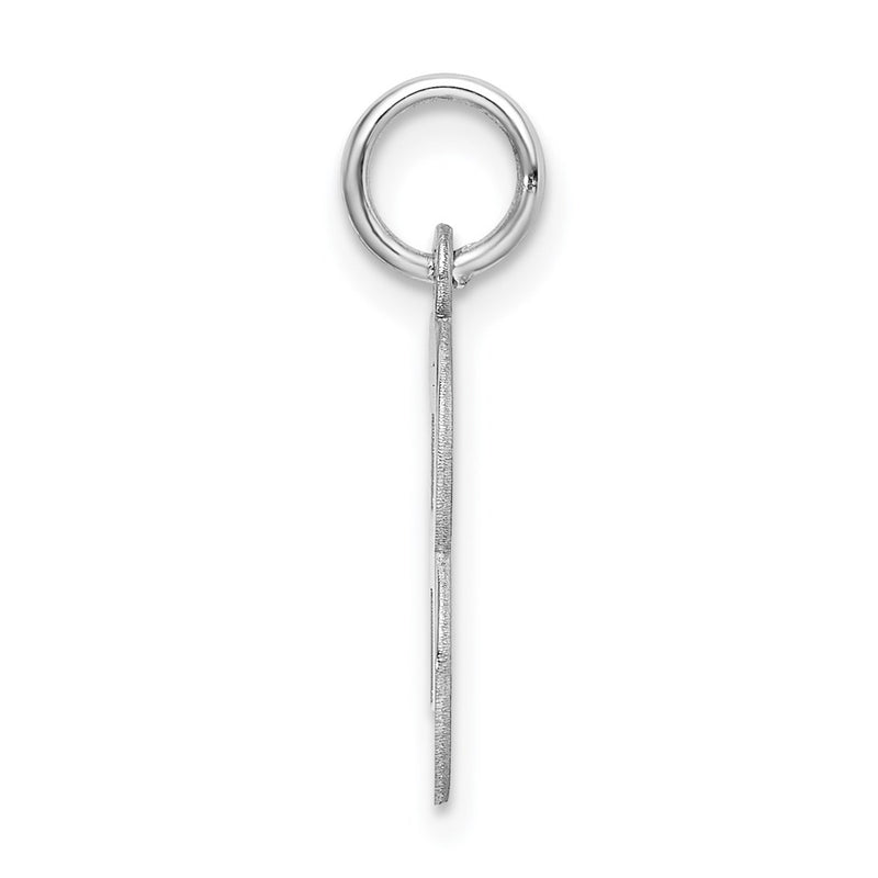 Sterling Silver Rhodium-Plated Block Letter B Initial Charm