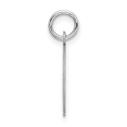 Sterling Silver Rhodium-Plated Block Letter D Initial Charm