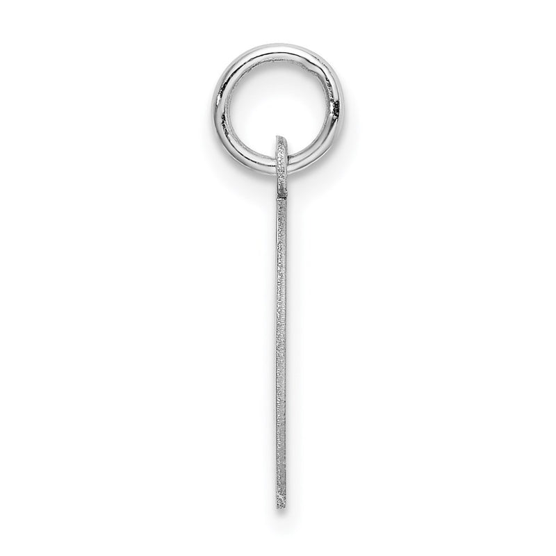 Sterling Silver Rhodium-Plated Block Letter D Initial Charm
