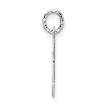 Sterling Silver Rhodium-Plated Block Letter H Initial Charm