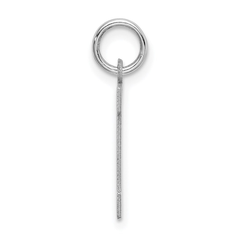 Sterling Silver Rhodium-Plated Block Letter M Initial Charm