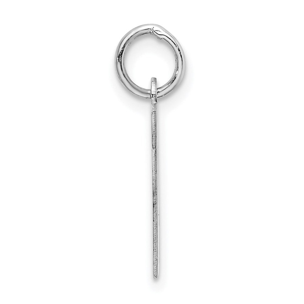 Sterling Silver Rhodium-Plated Block Letter N Initial Charm