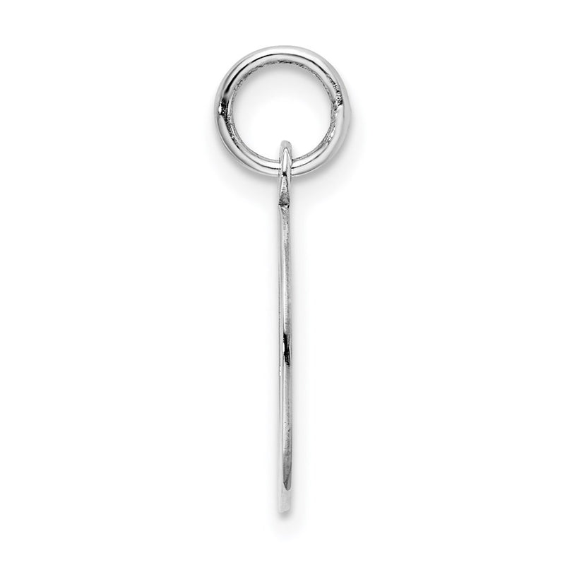Sterling Silver Rhodium-Plated Block Letter O Initial Charm