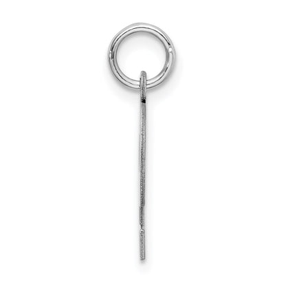 Sterling Silver Rhodium-Plated Block Letter P Initial Charm