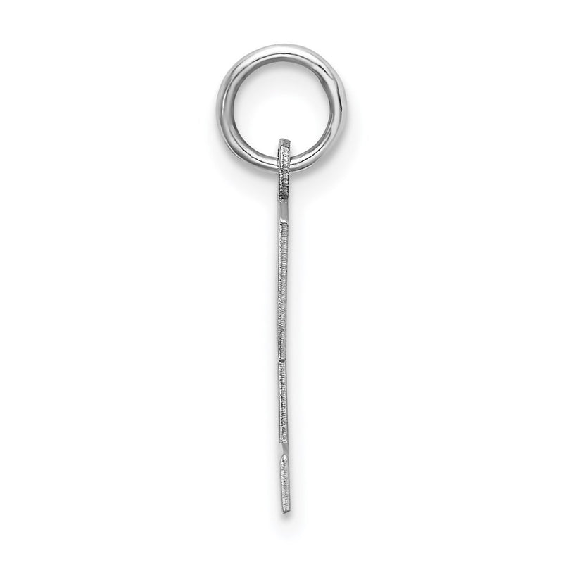 Sterling Silver Rhodium-Plated Block Letter T Initial Charm