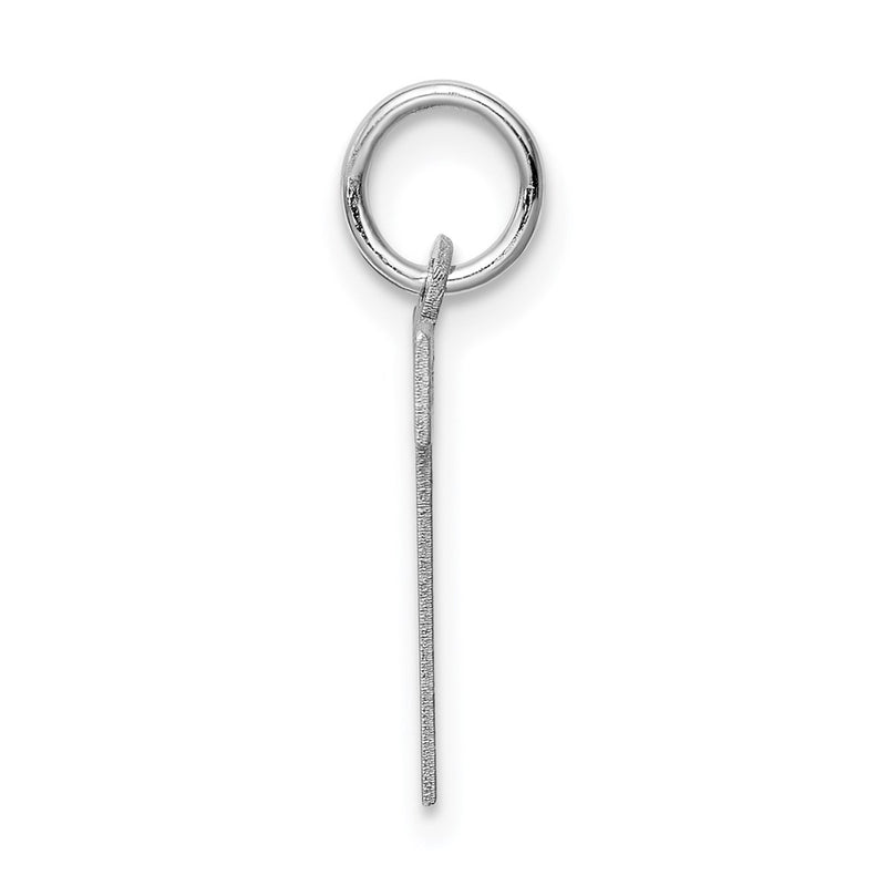 Sterling Silver Rhodium-Plated Block Letter V Initial Charm