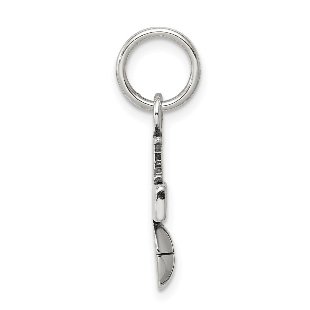 Sterling Silver Antique I (Heart) Basketball Charm
