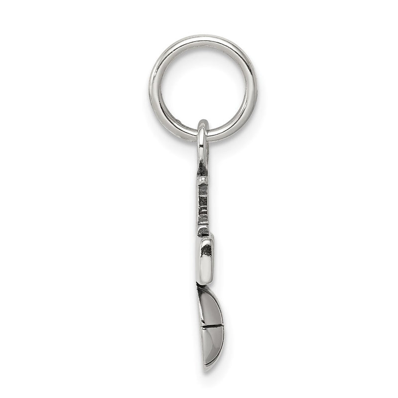 Sterling Silver Antique I (Heart) Basketball Charm