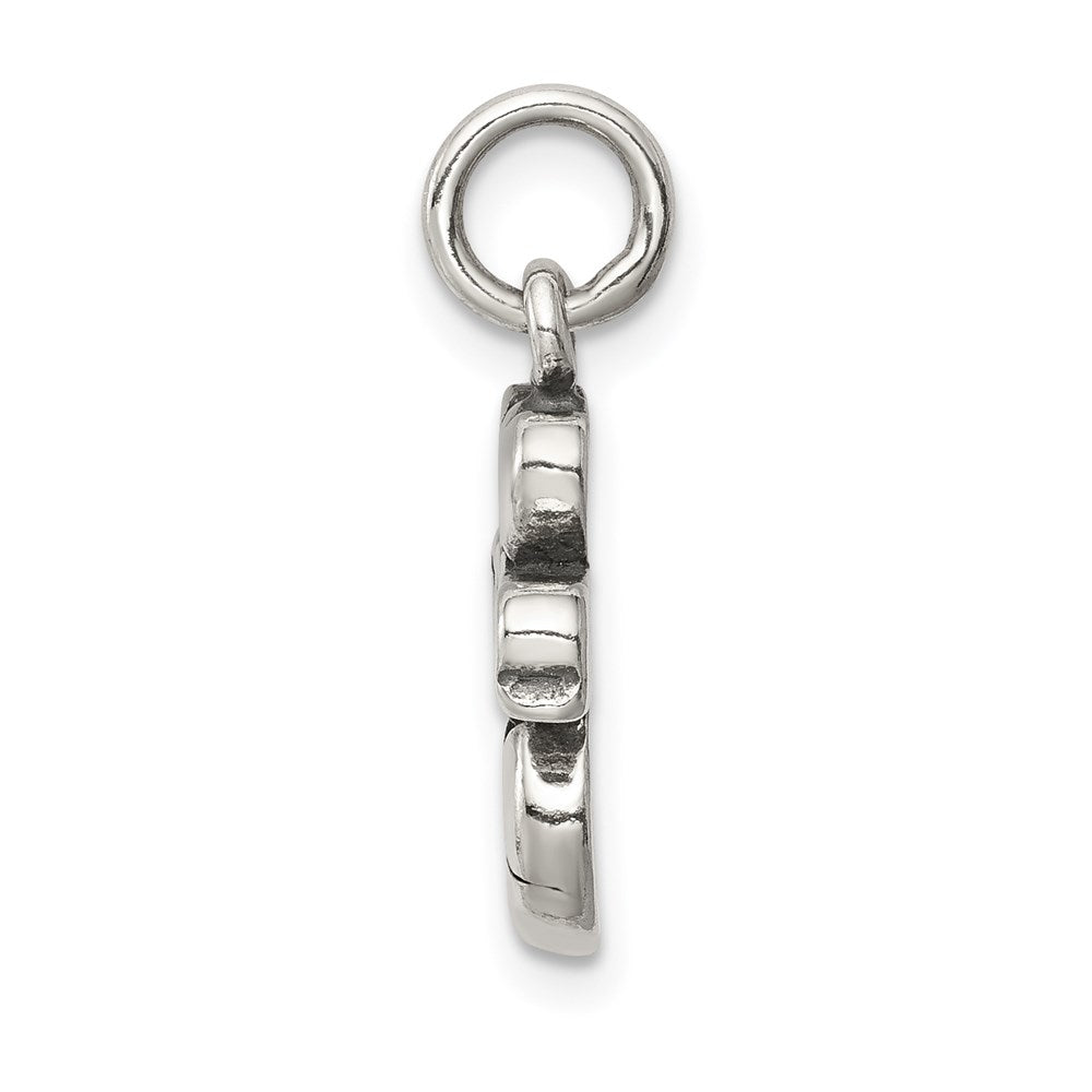 Sterling Silver Antique I (Heart) Soccer Charm