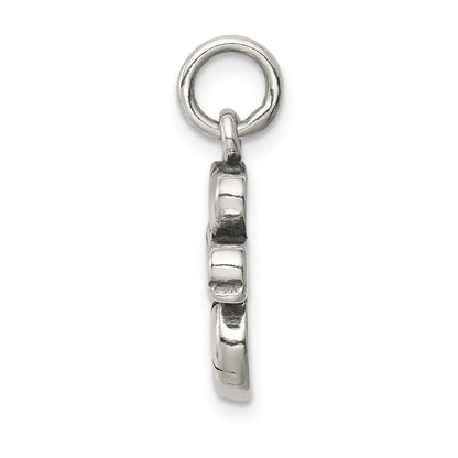 Sterling Silver Antique I (Heart) Soccer Charm
