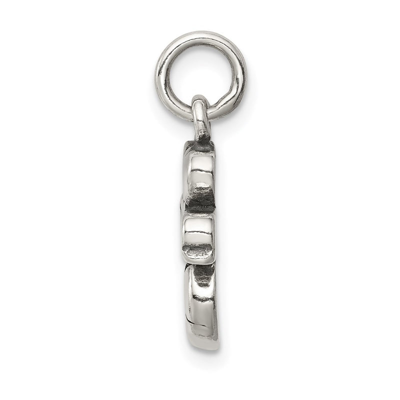 Sterling Silver Antique I (Heart) Soccer Charm