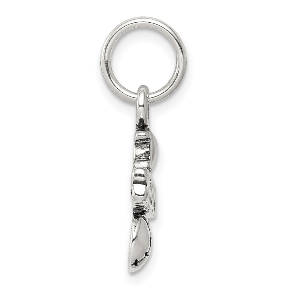Sterling Silver Antique I (Heart) Softball Charm