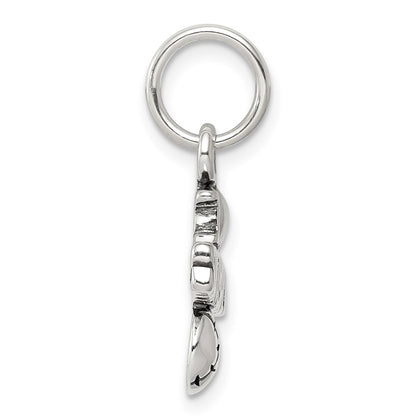Sterling Silver Antique I (Heart) Softball Charm