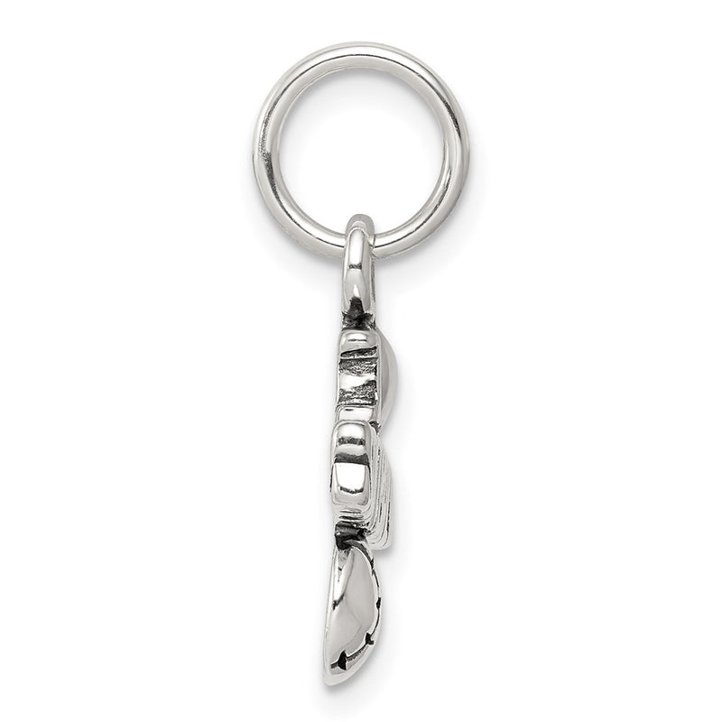 Sterling Silver Antique I (Heart) Softball Charm
