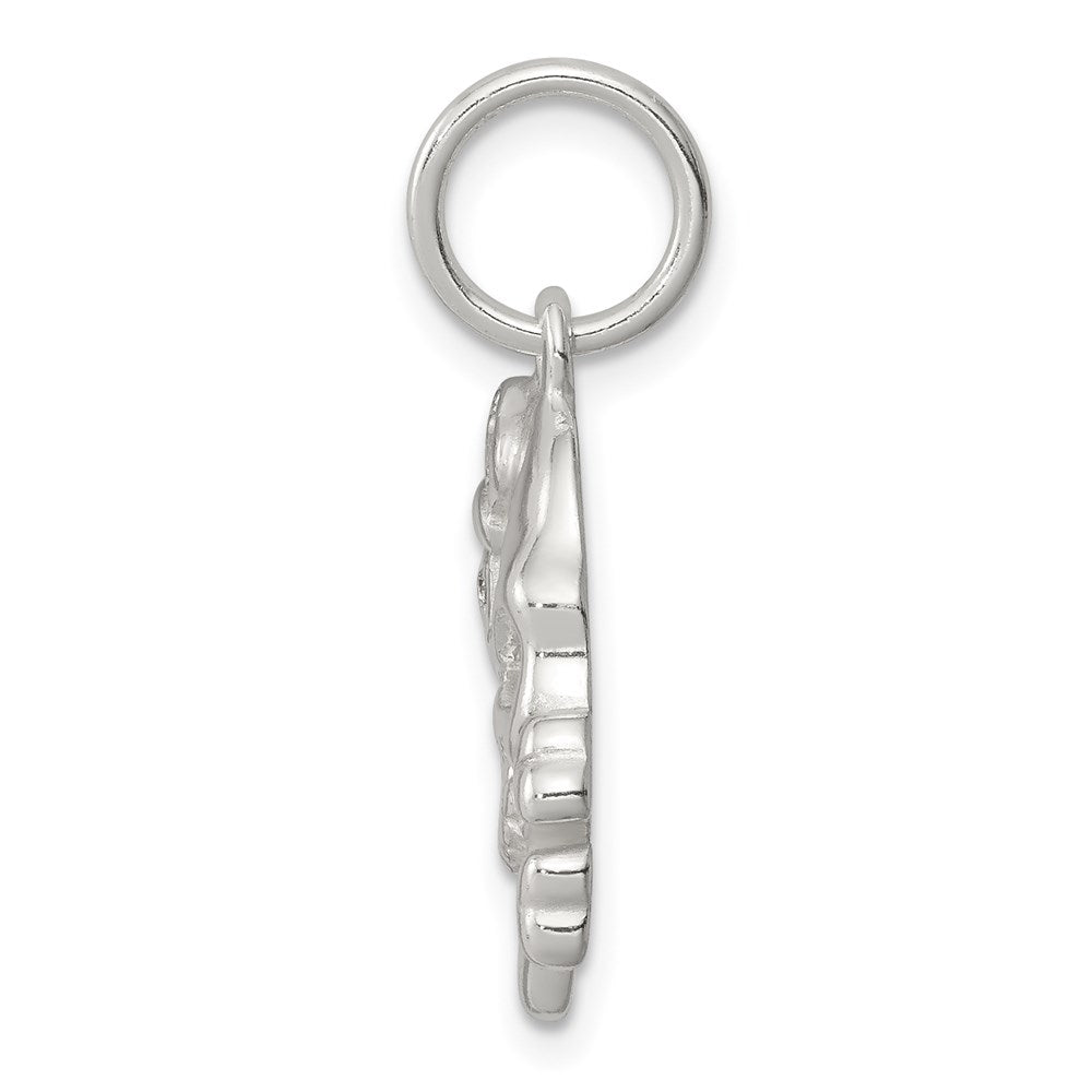 Sterling Silver Cz Skull Charm