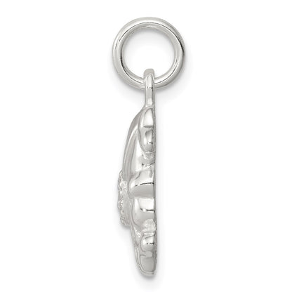 Sterling Silver Cz Skull Charm