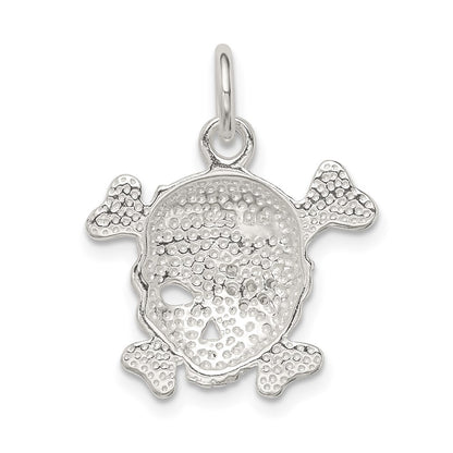 Sterling Silver Cz Skull Charm