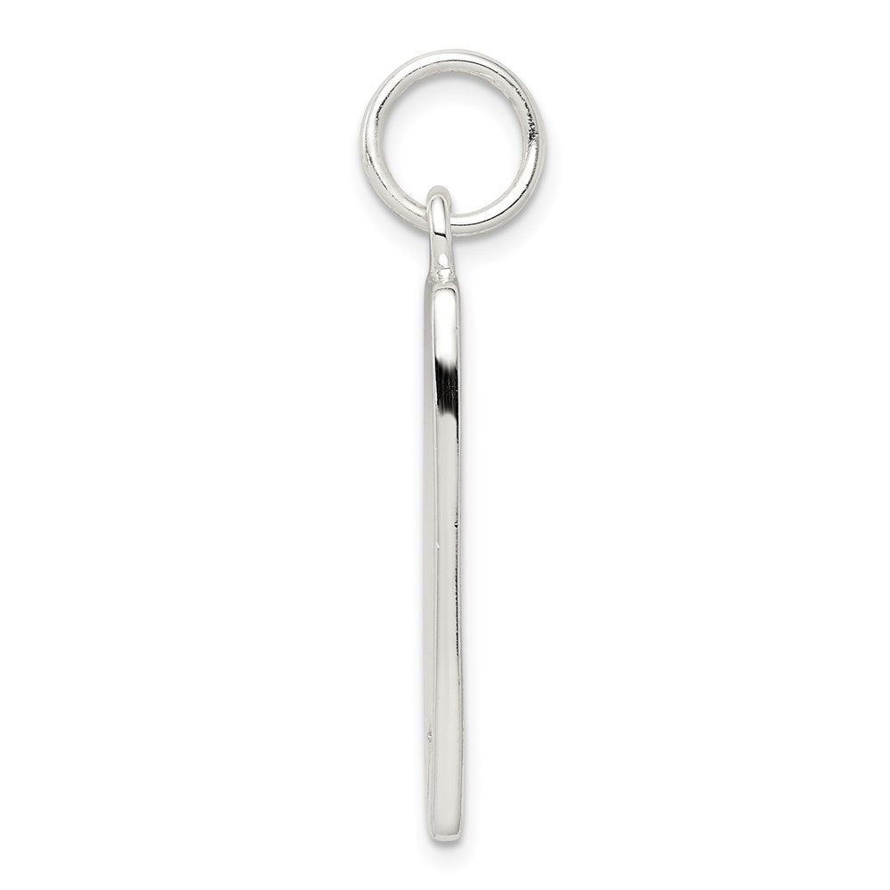 Sterling Silver Cz Polished Rectangle Charm