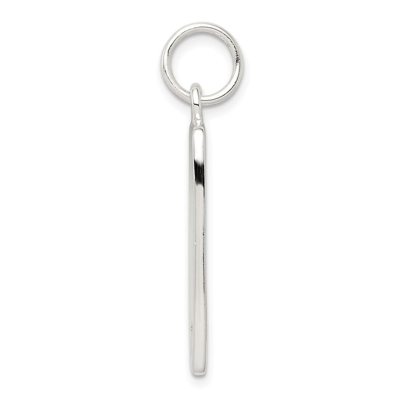 Sterling Silver Cz Polished Rectangle Charm