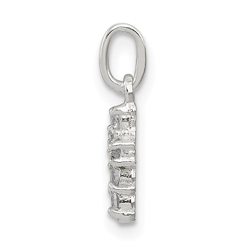 Sterling Silver Cz Cross Charm