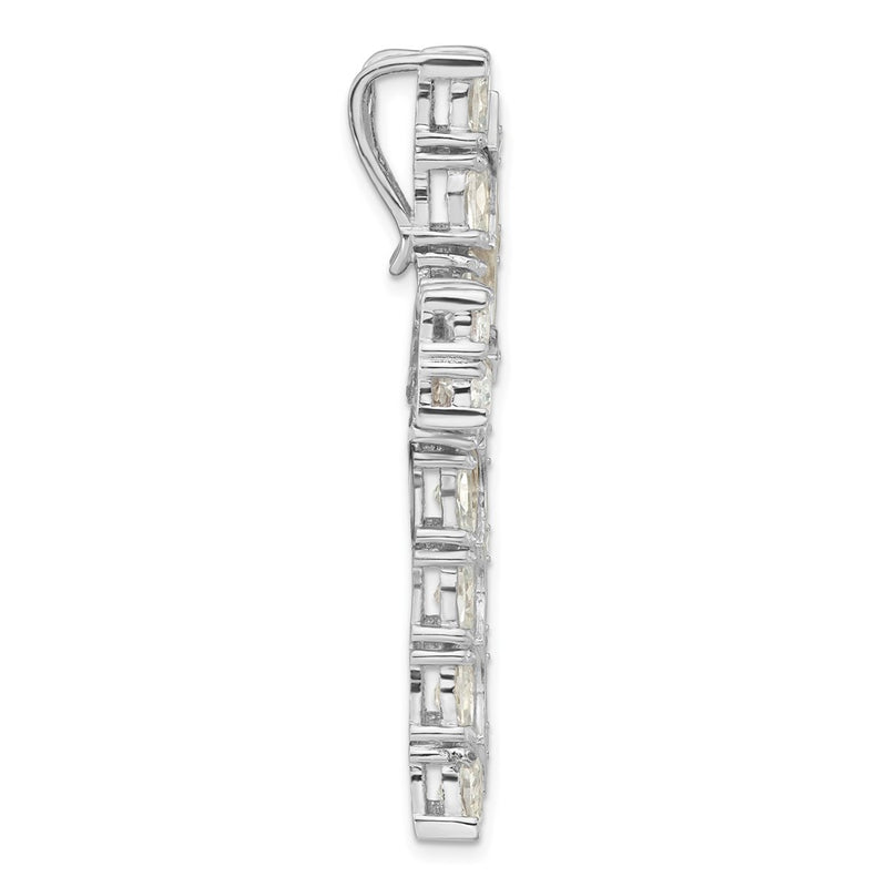 Sterling Silver Polished Fancy Cz Latin Cross Slide