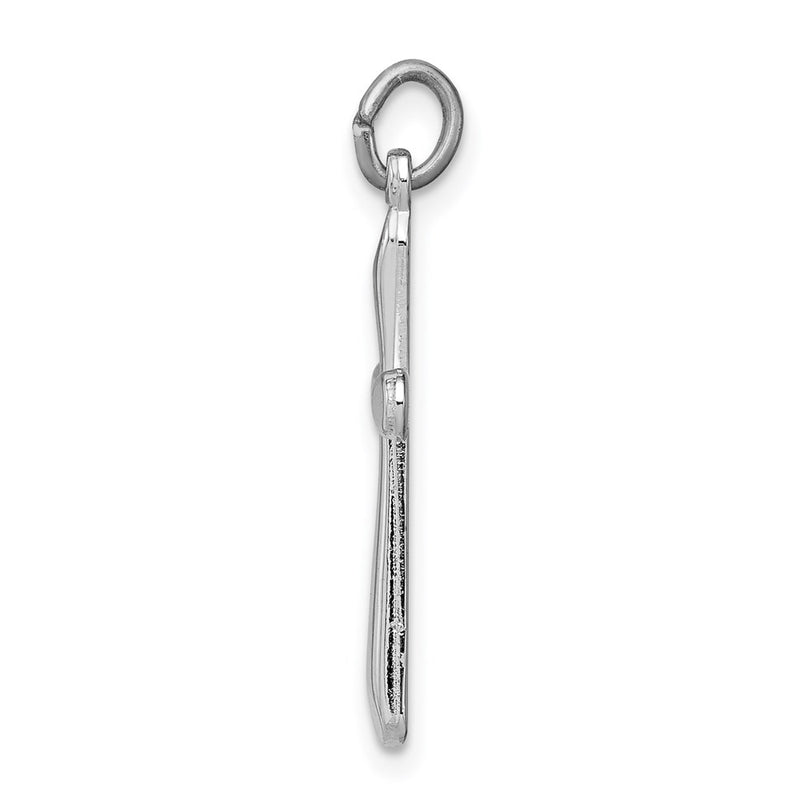 Sterling Silver Rhodium-Plated Cross Charm