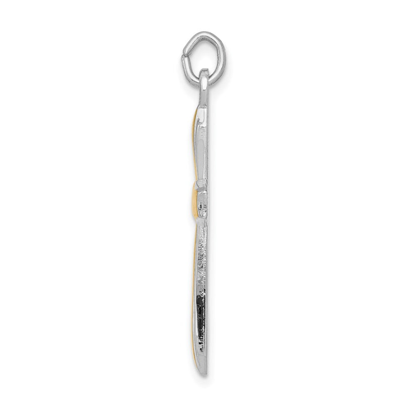 Sterling Silver Rhodium-Plated & 18K Gold-Plated Cross Pendant
