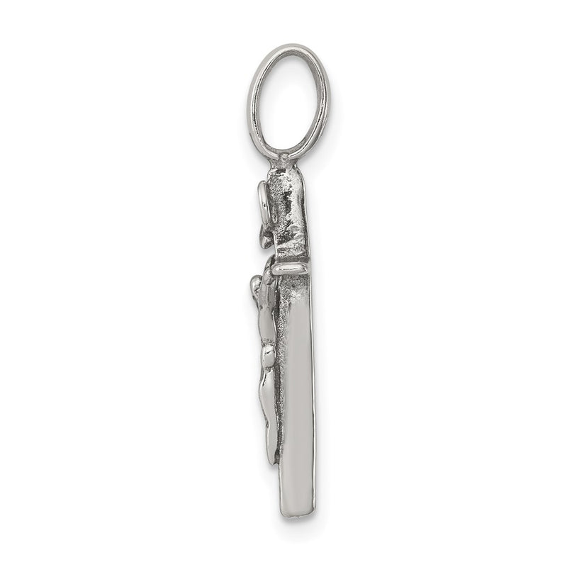 Sterling Silver Antiqued Inri Crucifix Pendant