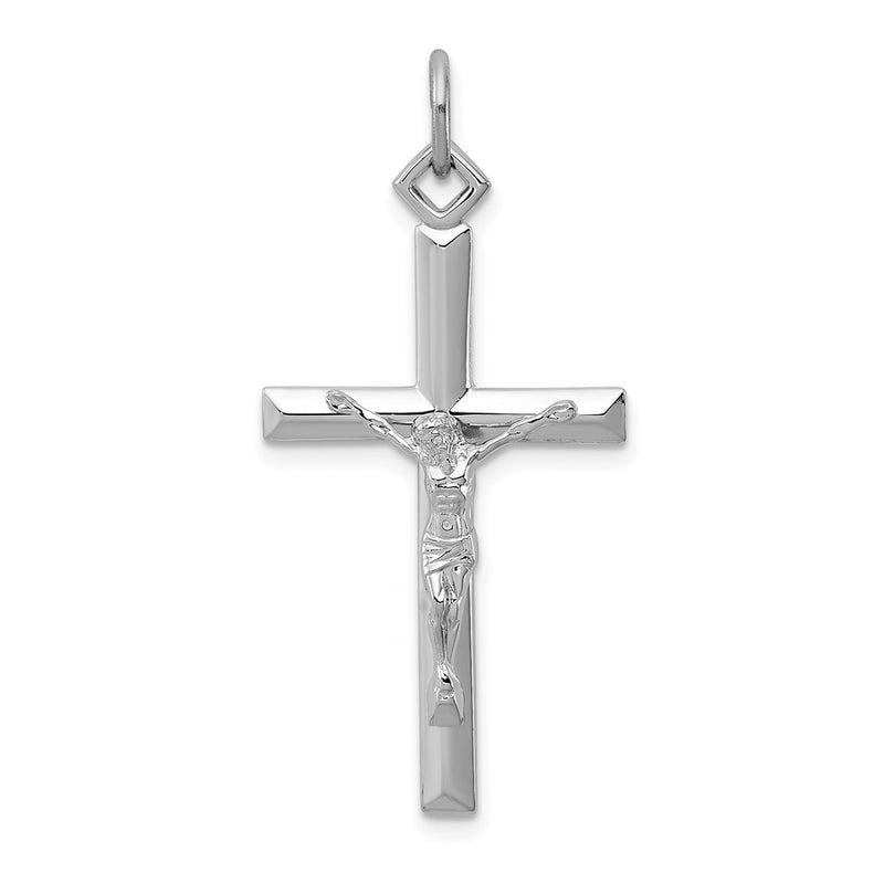 Sterling Silver Rhodium-Plated Crucifix Pendant