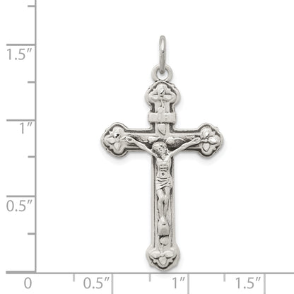 Sterling Silver Antiqued Inri Crucifix Pendant