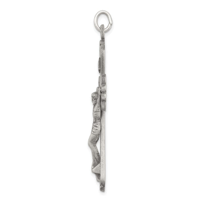 Sterling Silver Antiqued Inri Crucifix Pendant