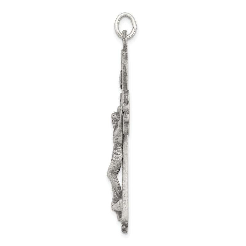 Sterling Silver Antiqued Inri Crucifix Pendant