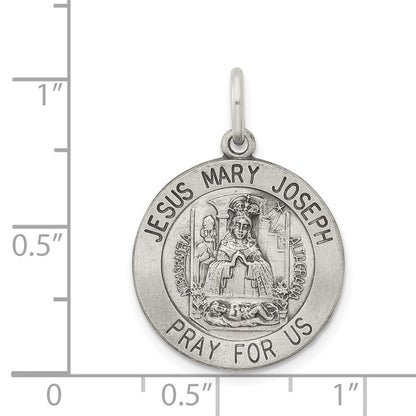 Sterling Silver Antiqued Holy Family Medal