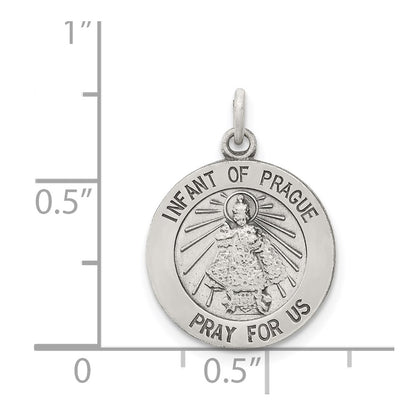 Sterling Silver Antiqued Infant Of Prague Medal