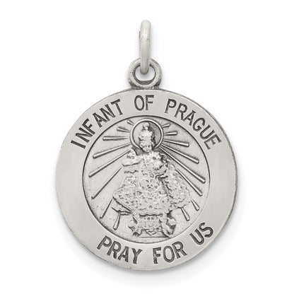 Sterling Silver Antiqued Infant Of Prague Medal